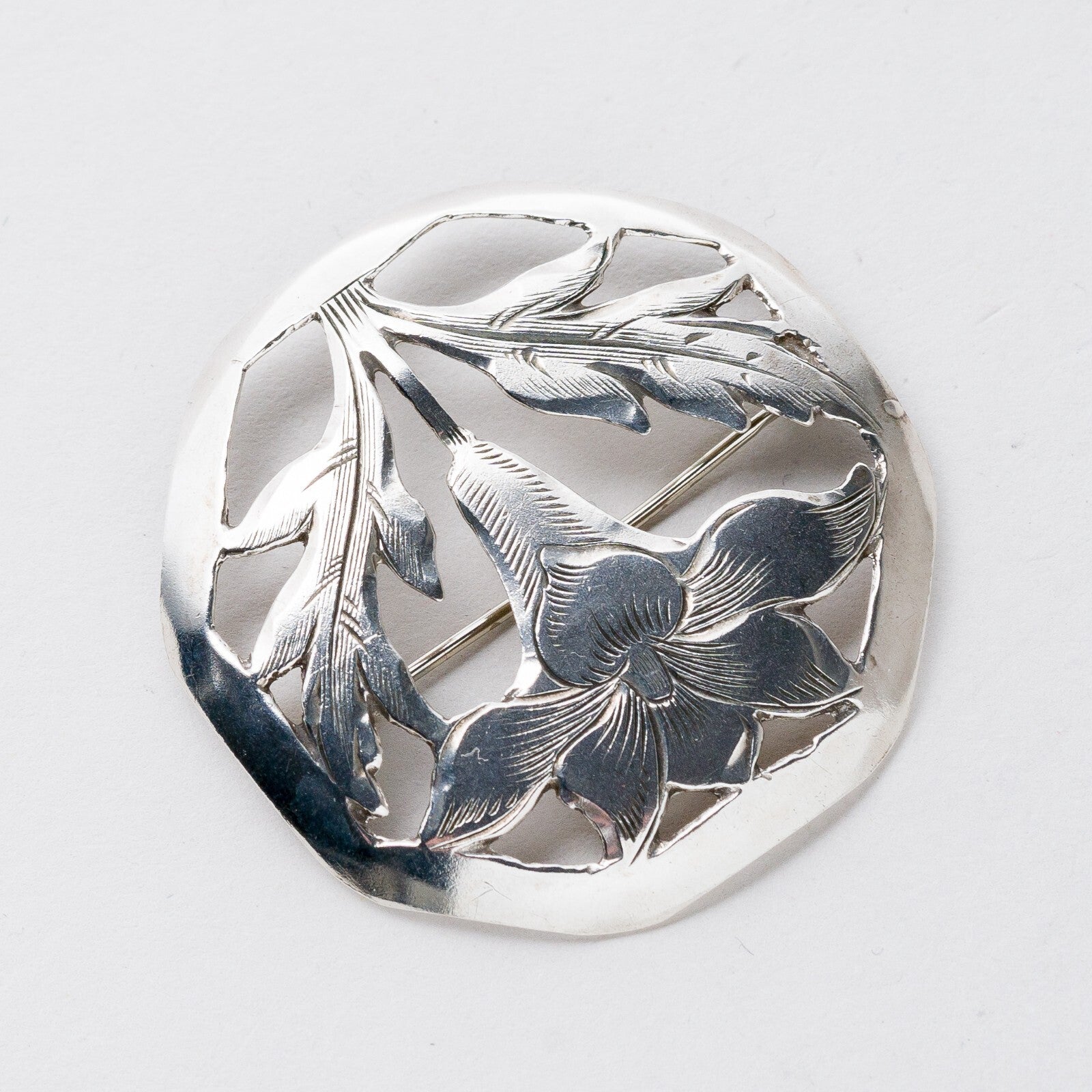 Silber Brosche 835 Floral 3,9 cm 5,86 g1