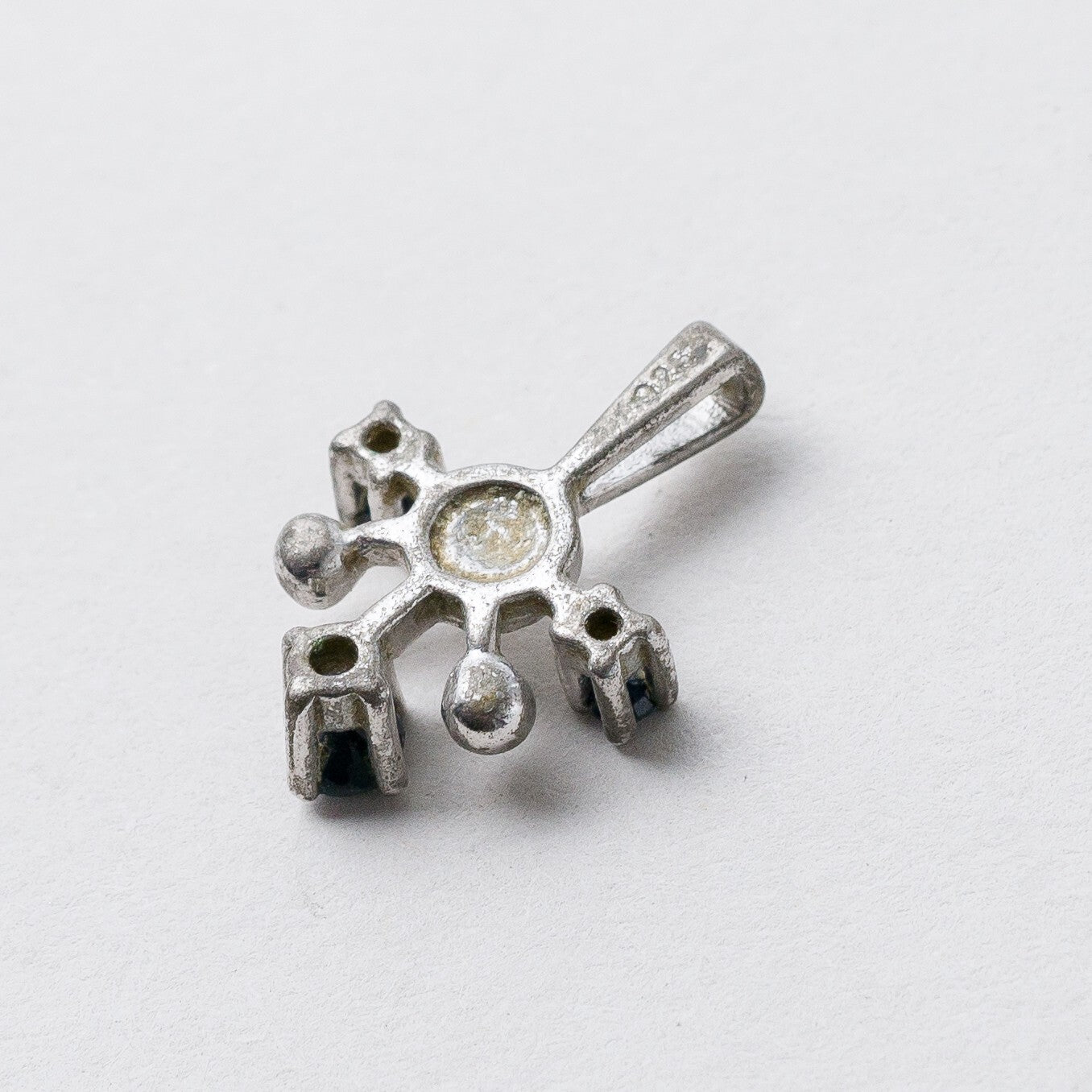 Silber Anhänger Kettenanhänger 925 Blaue Steine Ohne Perle 1,7 cm 1,19 g4