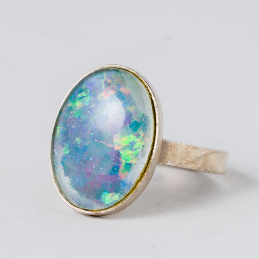 Ring Opal 835er Silber 3,67 g Größe 54 (17,2 mm Ø)0