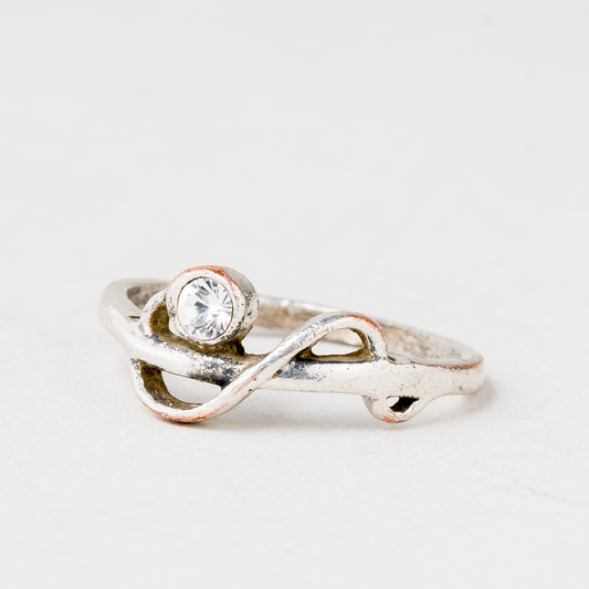 Ring Weißer Stein Silber 1,95 g Größe 53 (16,8 mm Ø)0