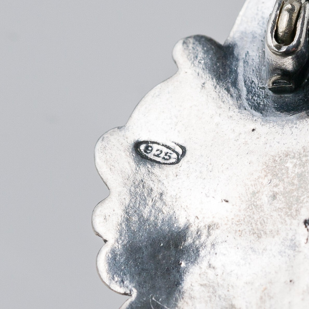 Brosche 925 Silber Roter Stein 5 cm 3,7 g5