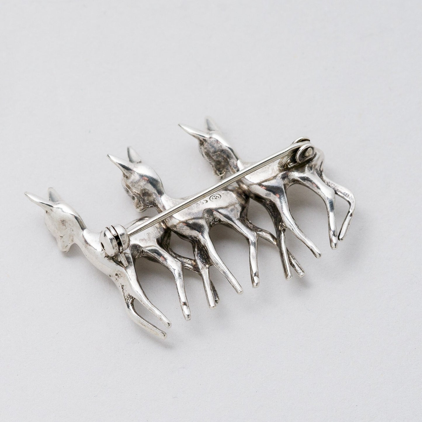 Brosche 835 Silber Rehe 11,94 g6
