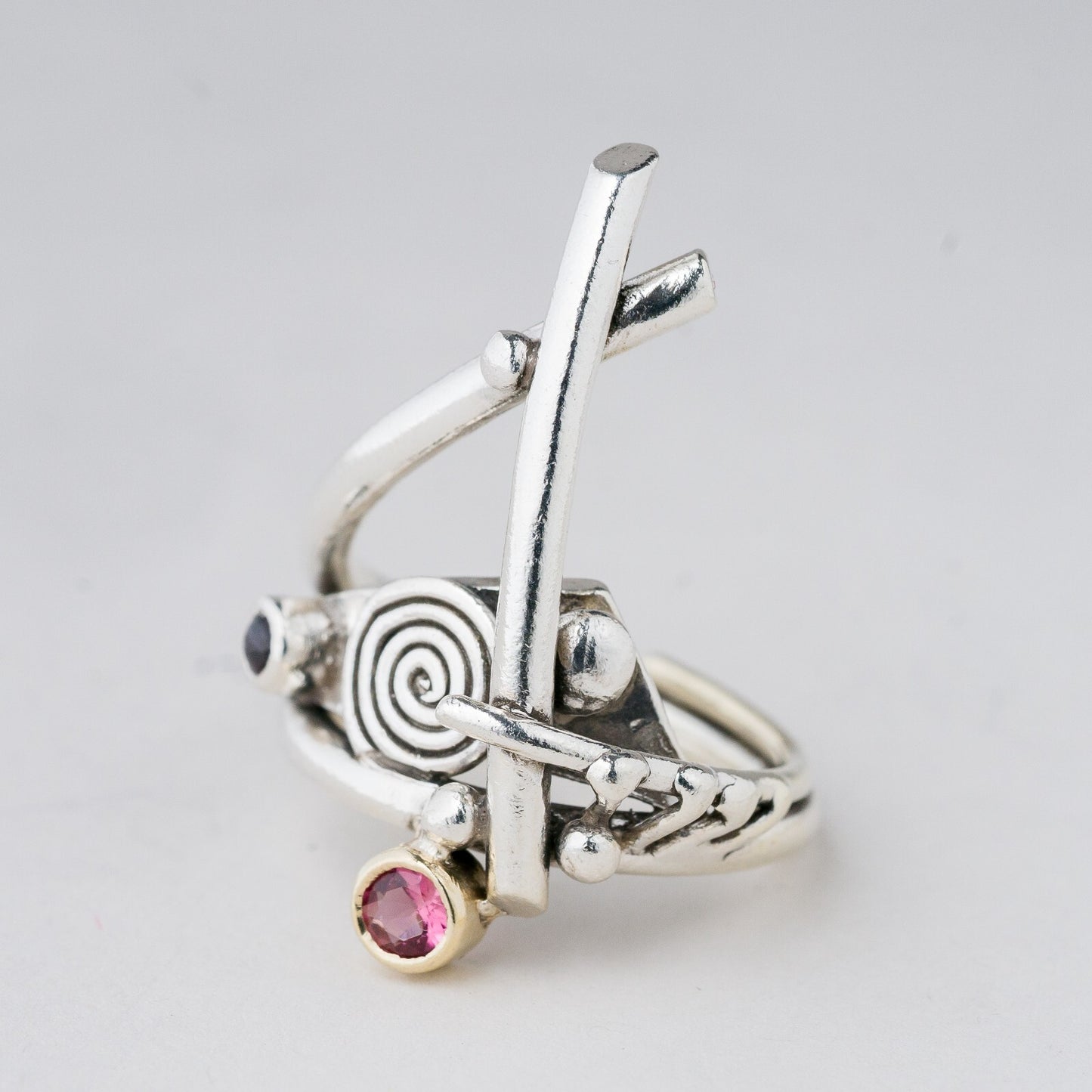 Ring Silber Rote Steine Größe 56 (17,8 mm Ø) 10,71 g0