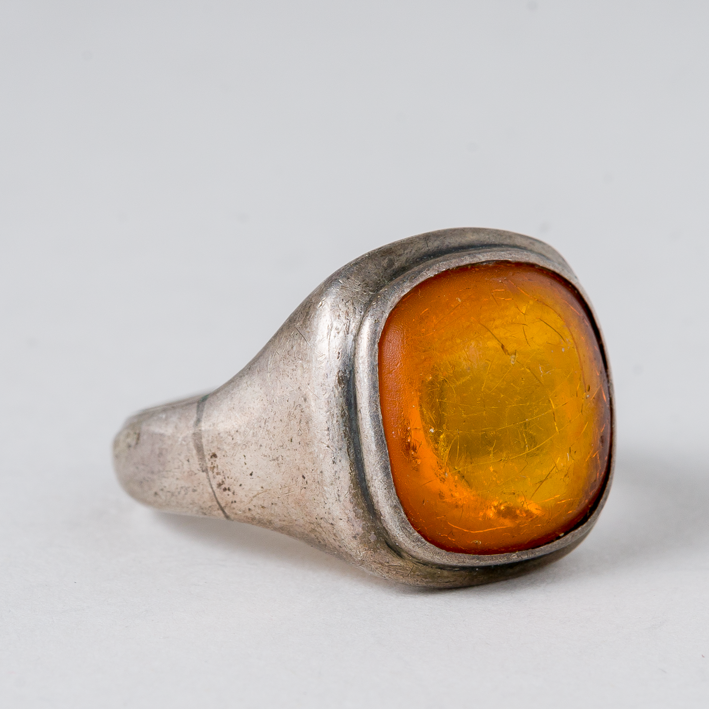Ring Oranger Stein 835er Silber 8,62 g Größe 64 (20,3 mm Ø)1
