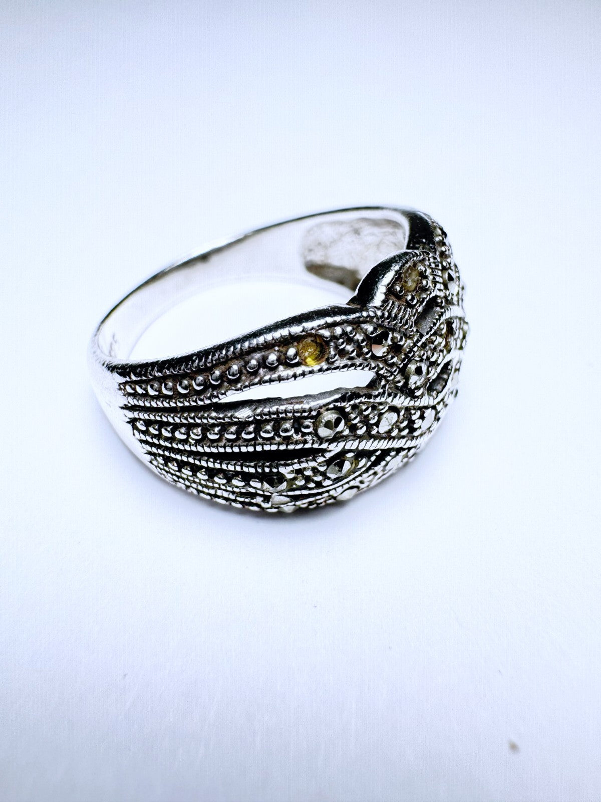 Ring 925er Silber Größe 56 schwarzer Besatz 4,77g6