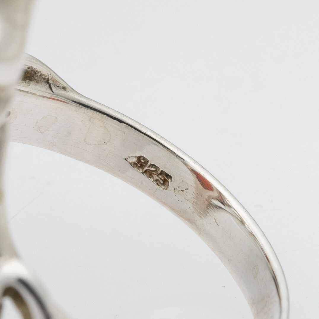 Silberring Roter Stein 925er Silber 5,01 g Größe 58 (18,4 mm Ø)3