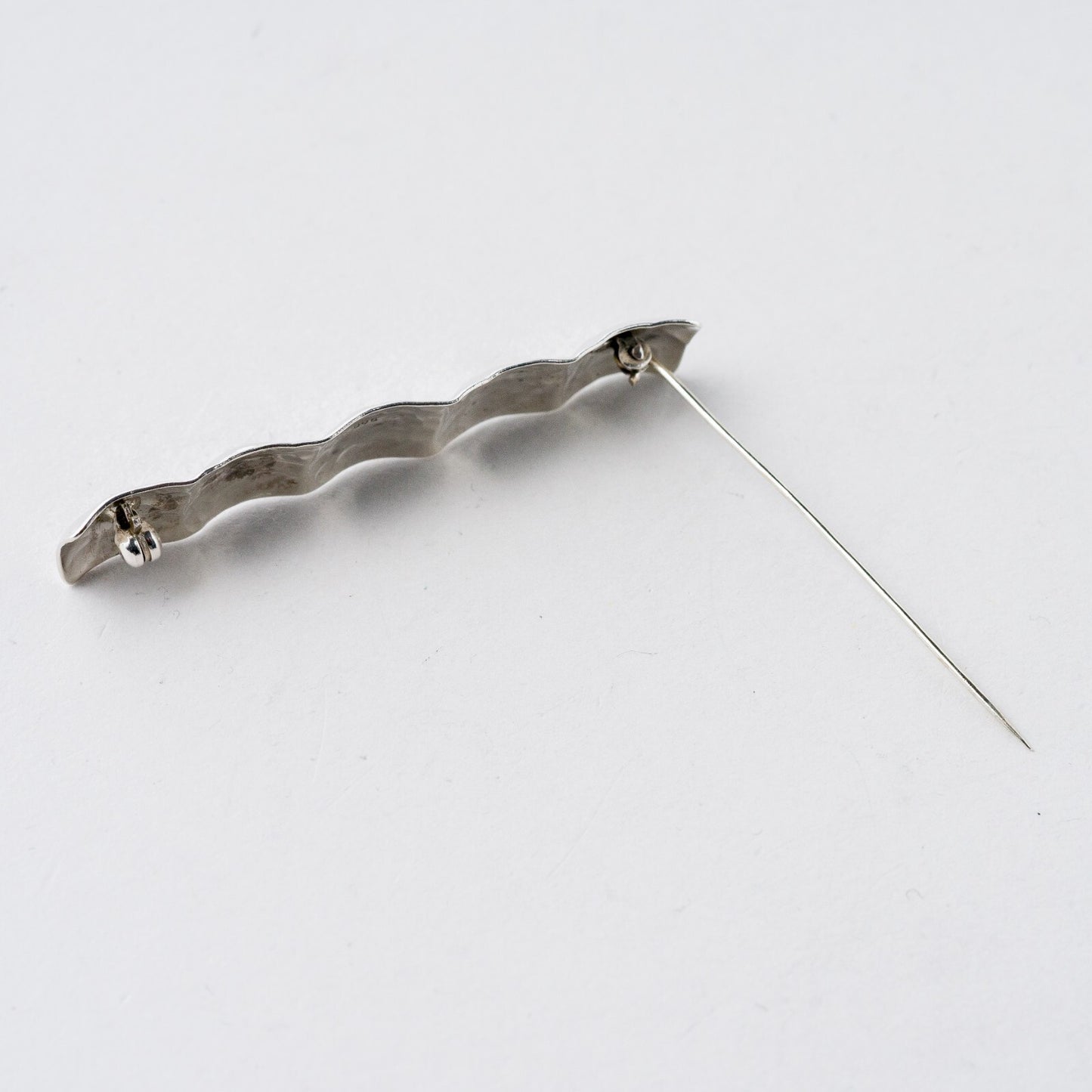 Silber Brosche 900 Hammerschlag 6 cm 4,72 g4