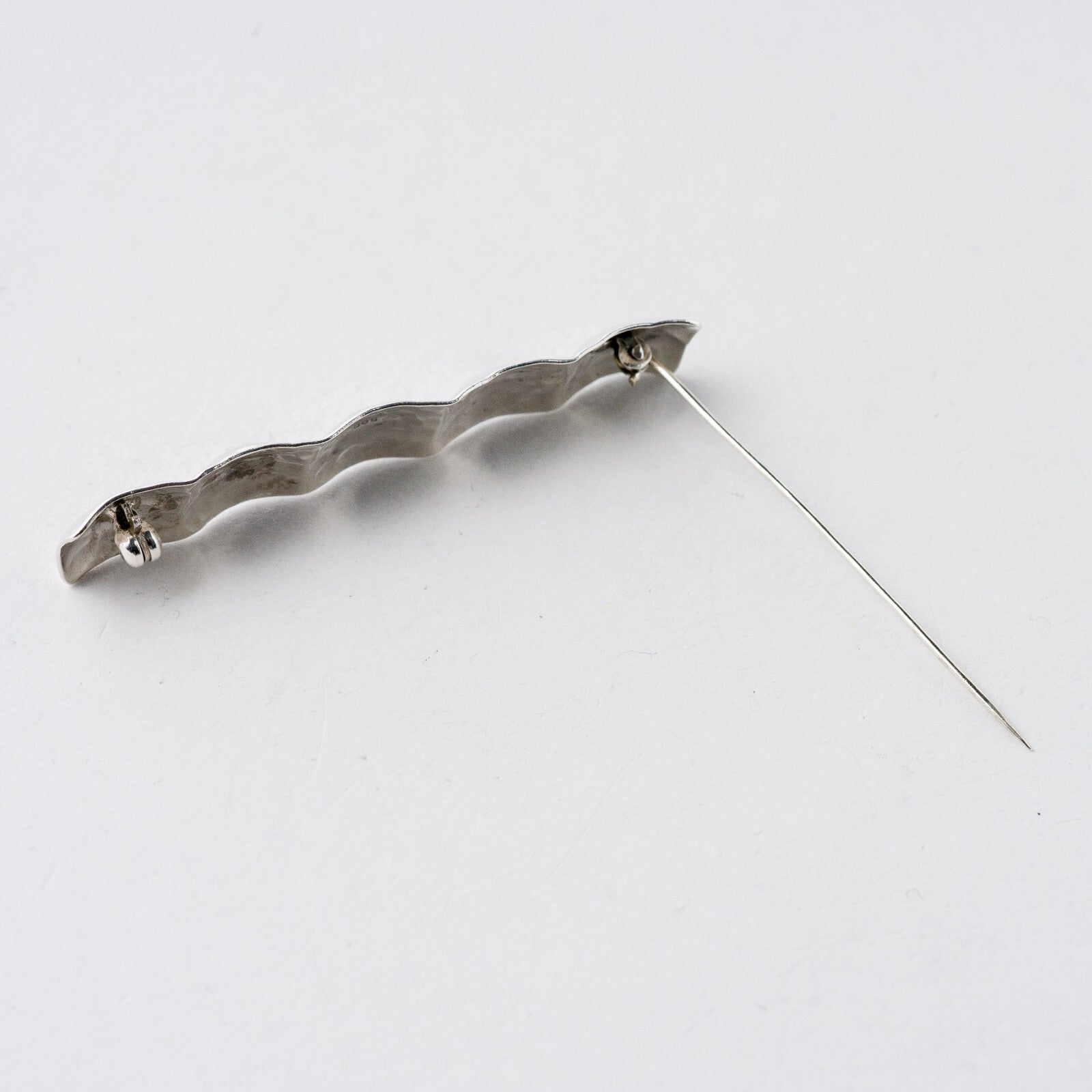 Silber Brosche 900 Hammerschlag 6 cm 4,72 g4