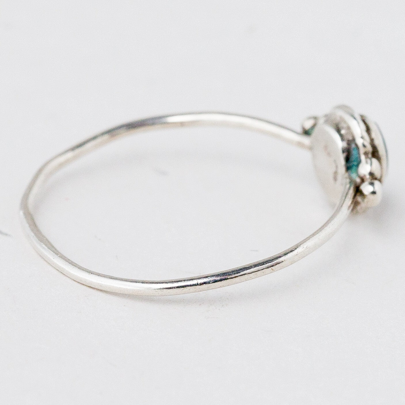 Silber Ring 57 (18,1 mm Ø) Schwarzer Stein 0,88 g2