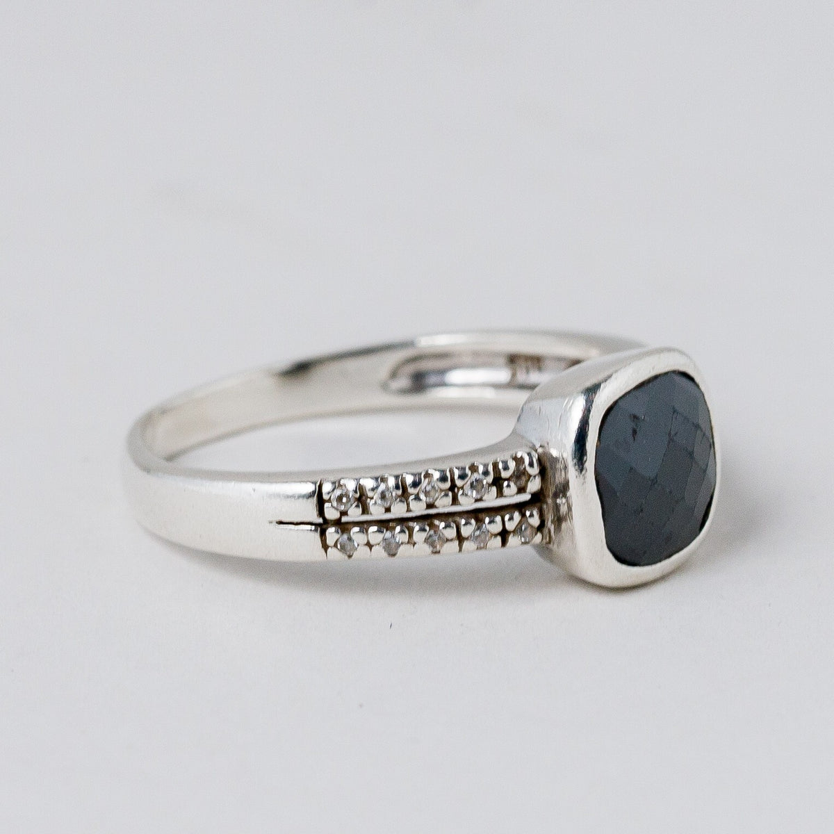 Silber Ring 925 Steinbesatz Größe 62 (19,7 mm Ø) 3,96 g5