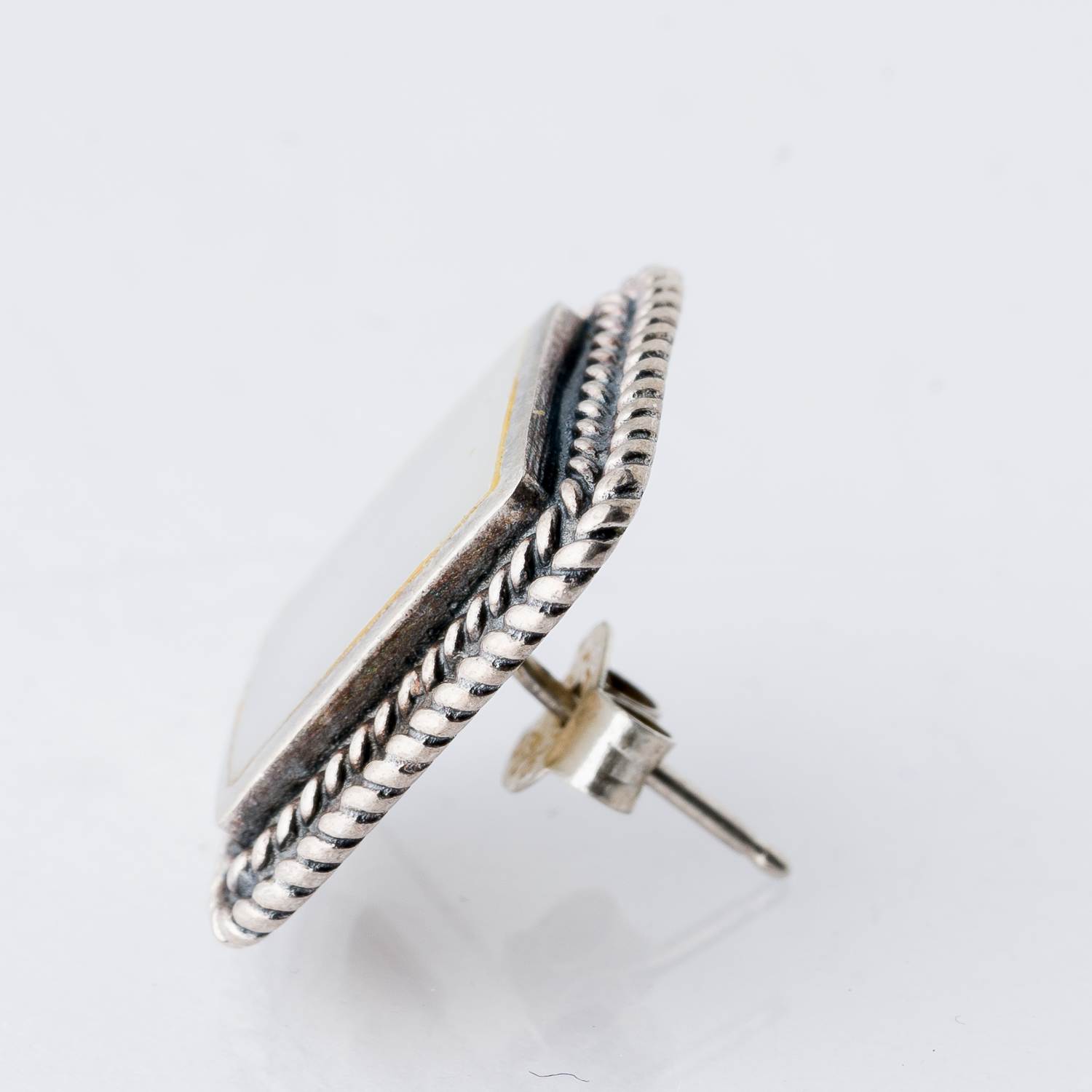Einzelner Ohrring Ohrstecker Perlmutt 925er Silber 2,43 g1