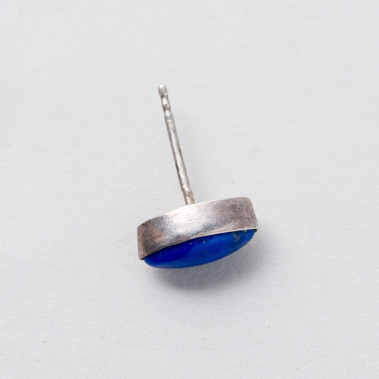 Einzelner Ohrring Ohrstecker Blauer Stein Silber 0,8 g2