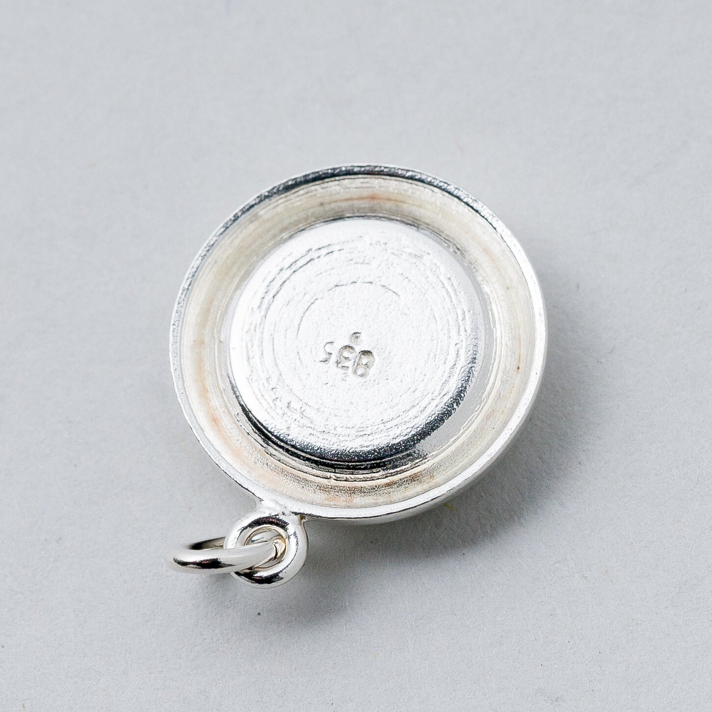 Anhänger 835 Silber Schwarzer Stein 2 cm 3,35 g4