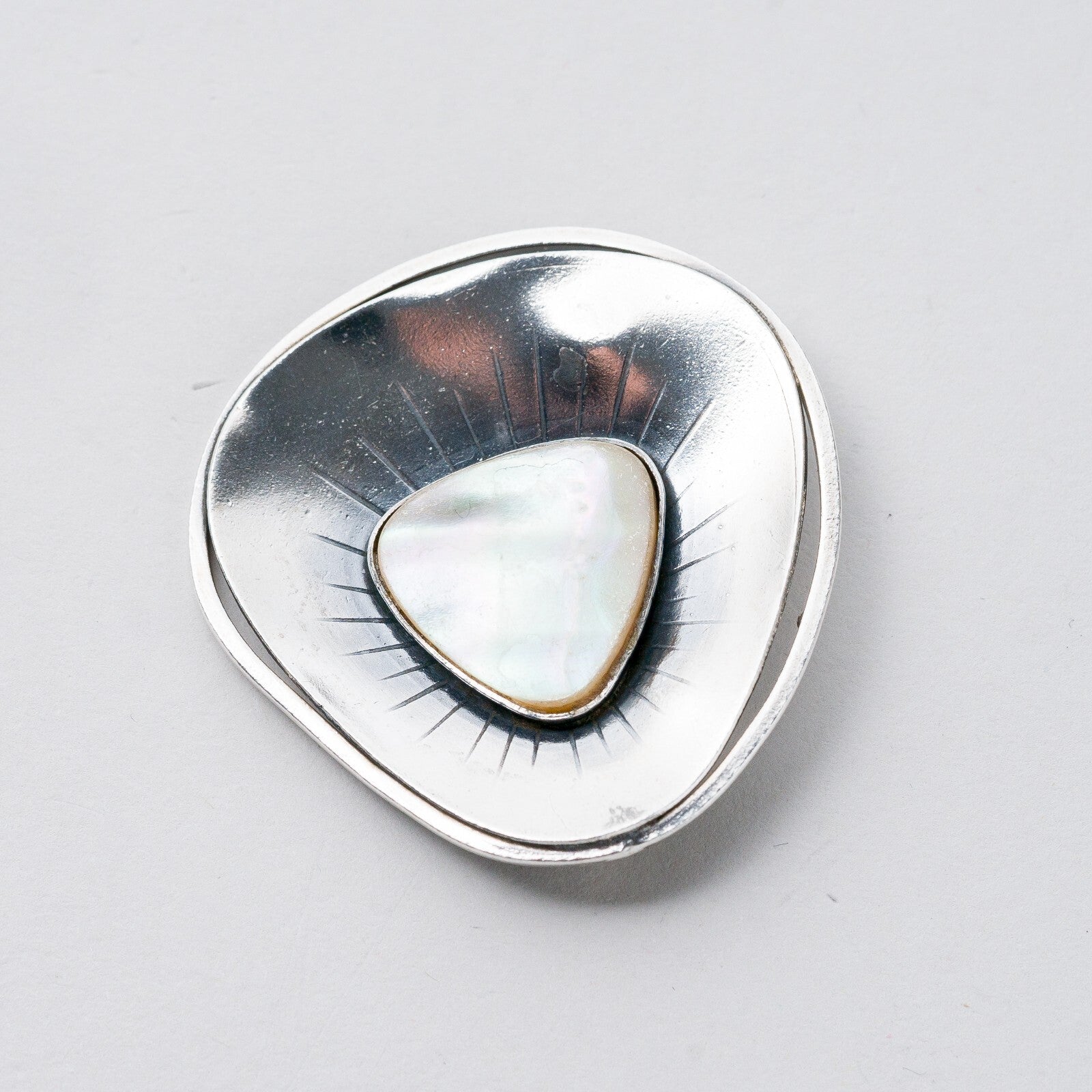 Silber Brosche Perlmutt 4,3 cm 11,88 g1