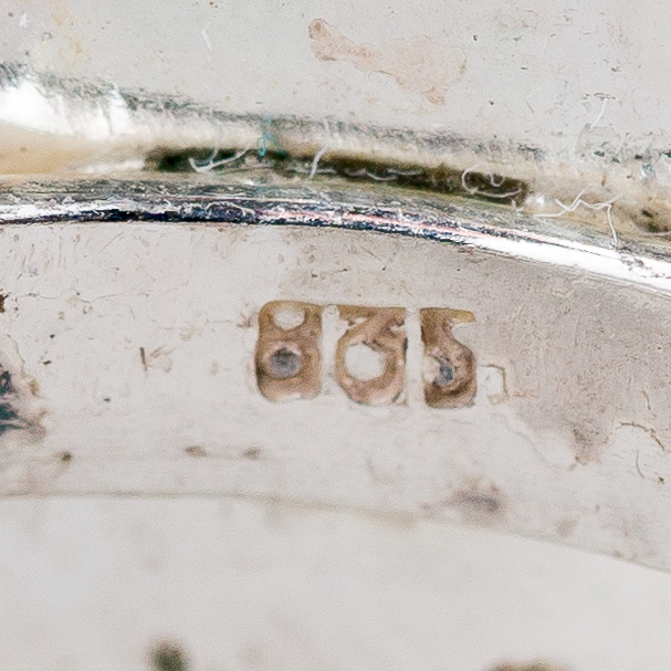 Ring rötlicher Stein 5,57 g 835er Silber flexible Größe3