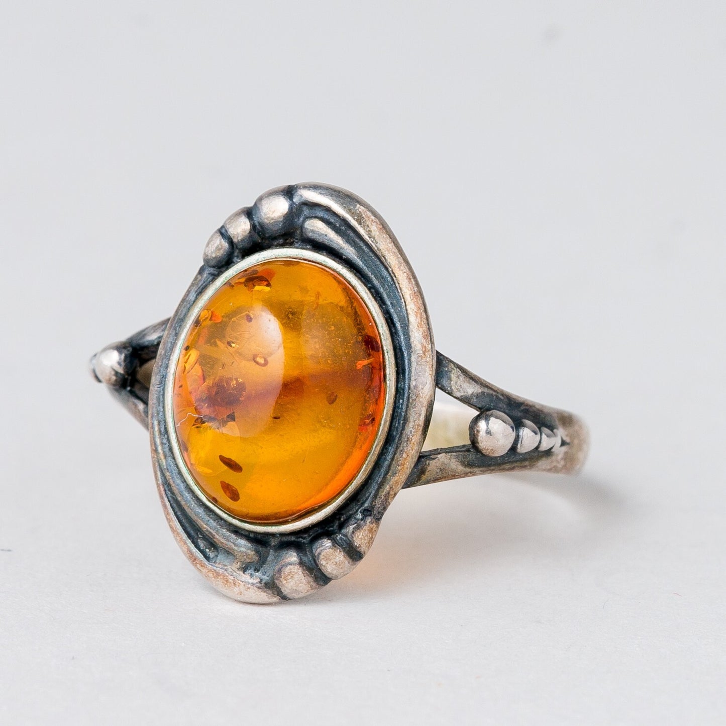 Ring Bernstein 2,48 g 925er Silber Größe 52 (16,5 mm Ø)0