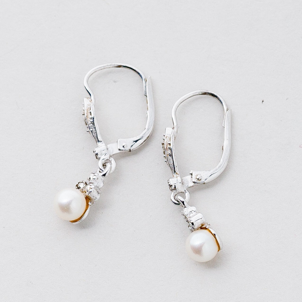Silber Ohrringe Hängeohrring 925 Perlen 2,49 g0