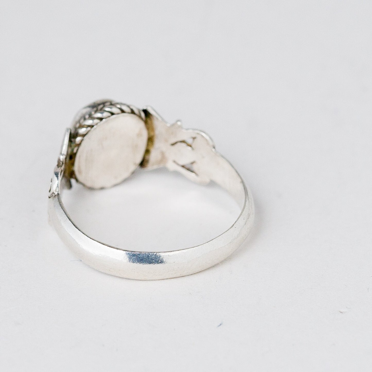 Silber Ring 56 (17,8 mm Ø) 925 Brauner Stein 2,51 g6