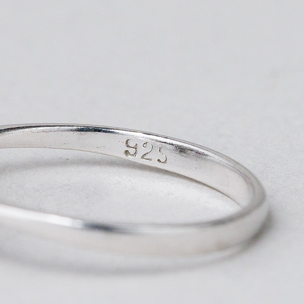 Silber Ring 835 Blauer Stein Größe 50 (15,9 mm Ø) 1,63 g6