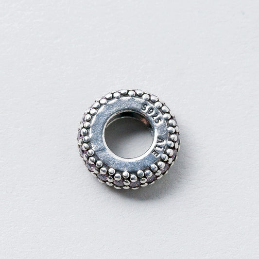 Anhänger 925 Silber Rosa Steine 0,9 cm 1,01 g0