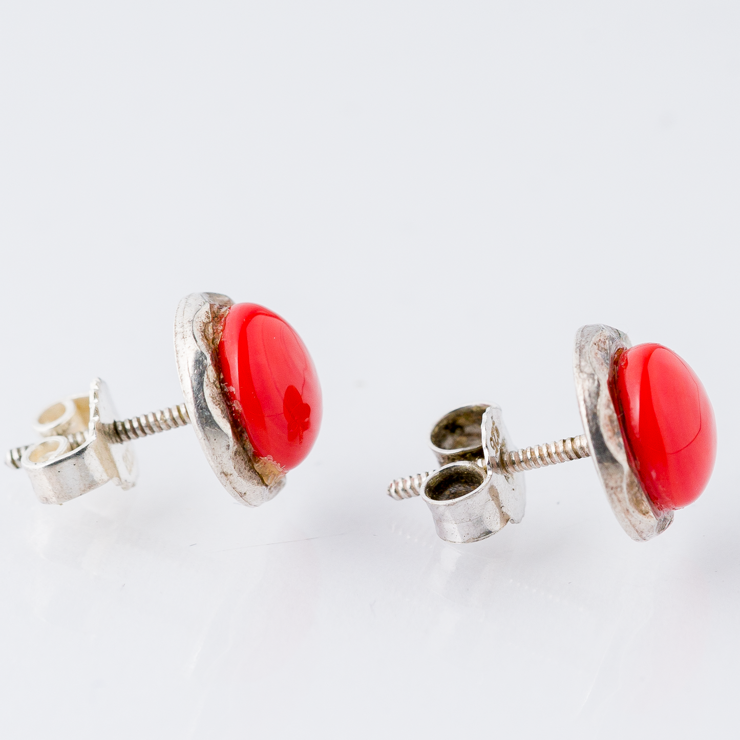 Ohrringe Ohrstecker Rote Steine Silber 2,46 g3