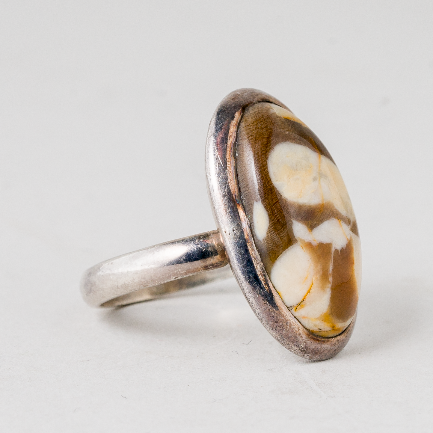 Ring Brauner Stein 925er Silber 6,27 g Größe flexibel1