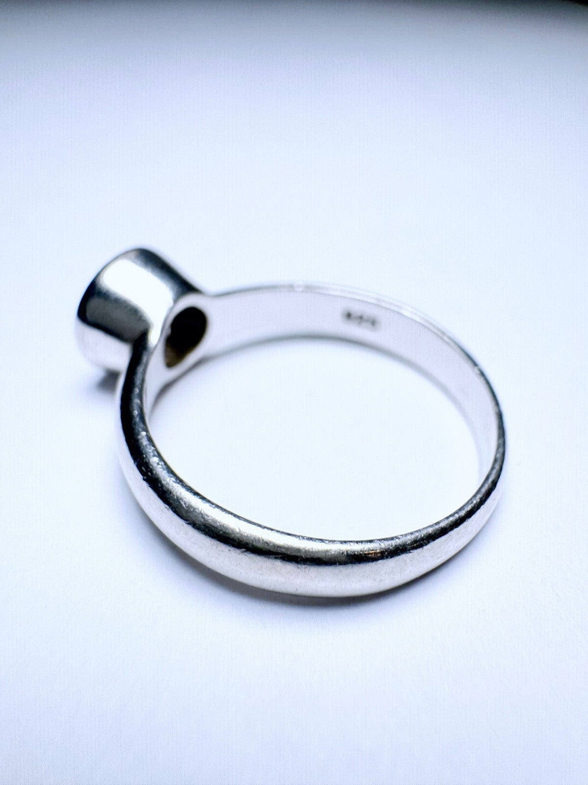 Ring 925er Silber Größe 58 Großer weißer Stein 3,48g2