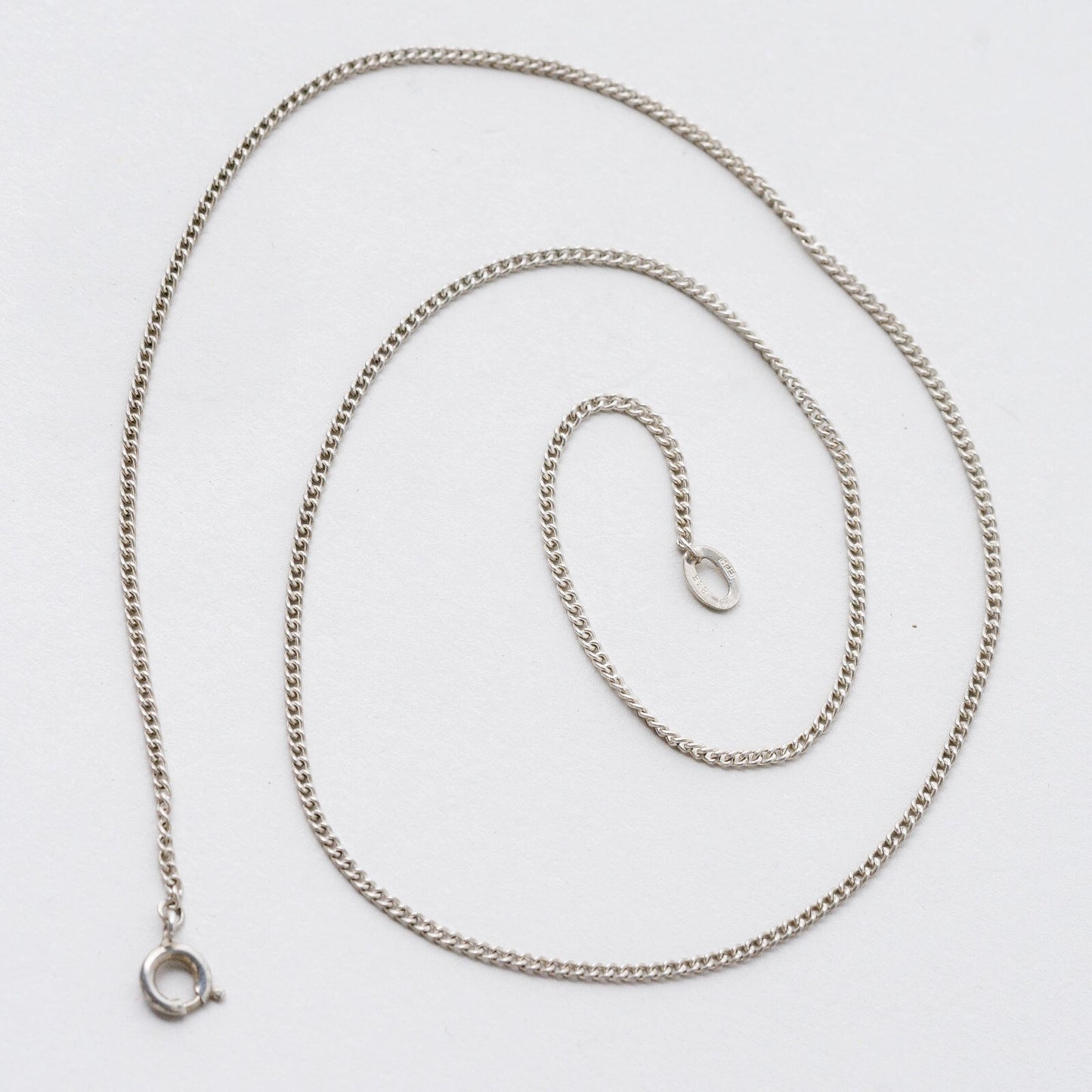 Silber Halskette 835 Panzerkette 1,4 mm 40 cm 2,15 g6