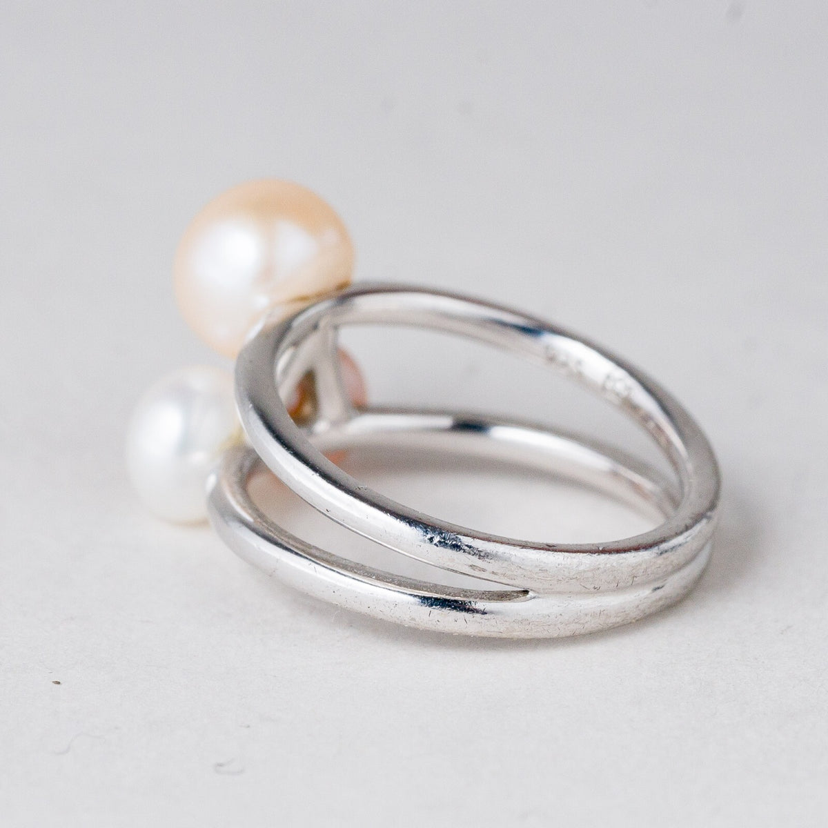 Silber Ring 925 Perlen Größe 53 (16,8 mm Ø) 4,38 g2