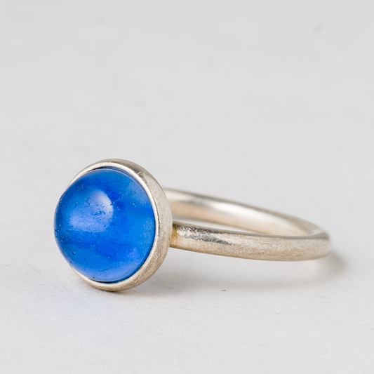 Ring Blauer Stein 925er Silber 2,47 g Größe 49 (15,6 mm Ø)0