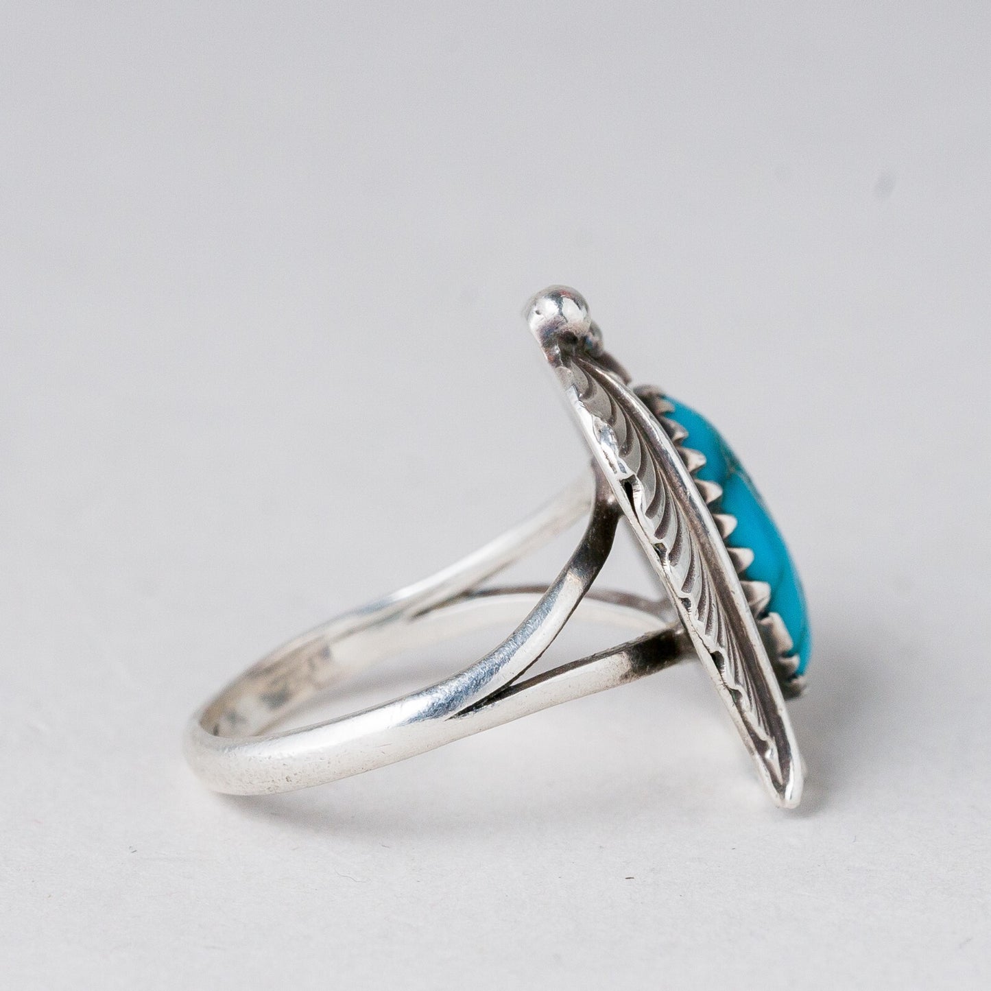 Silber Ring 925 Blauer Stein Größe 51 (16,2 mm Ø) 3,52 g4