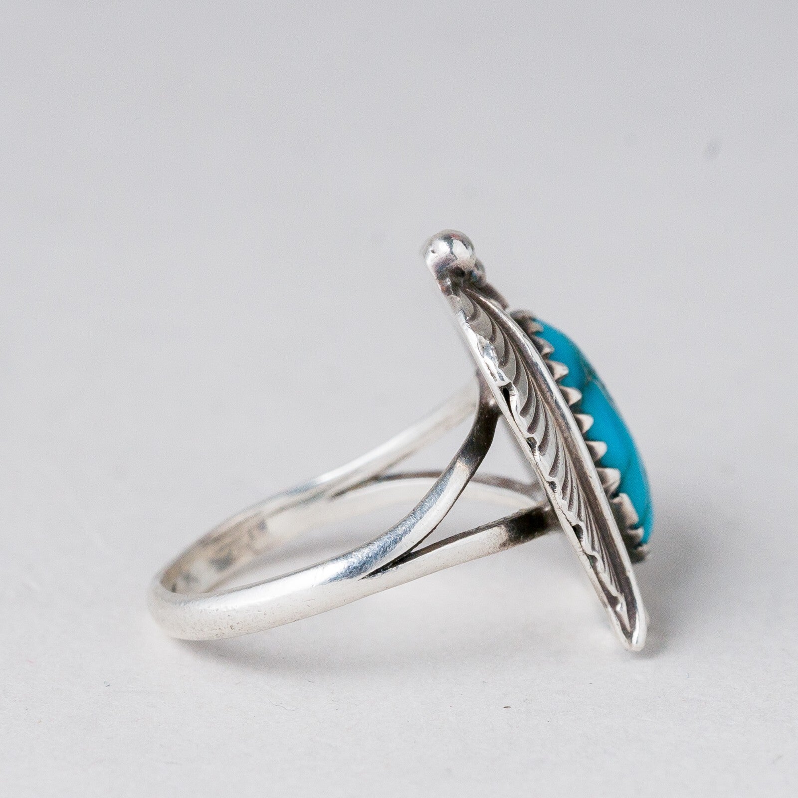 Silber Ring 925 Blauer Stein Größe 51 (16,2 mm Ø) 3,52 g4