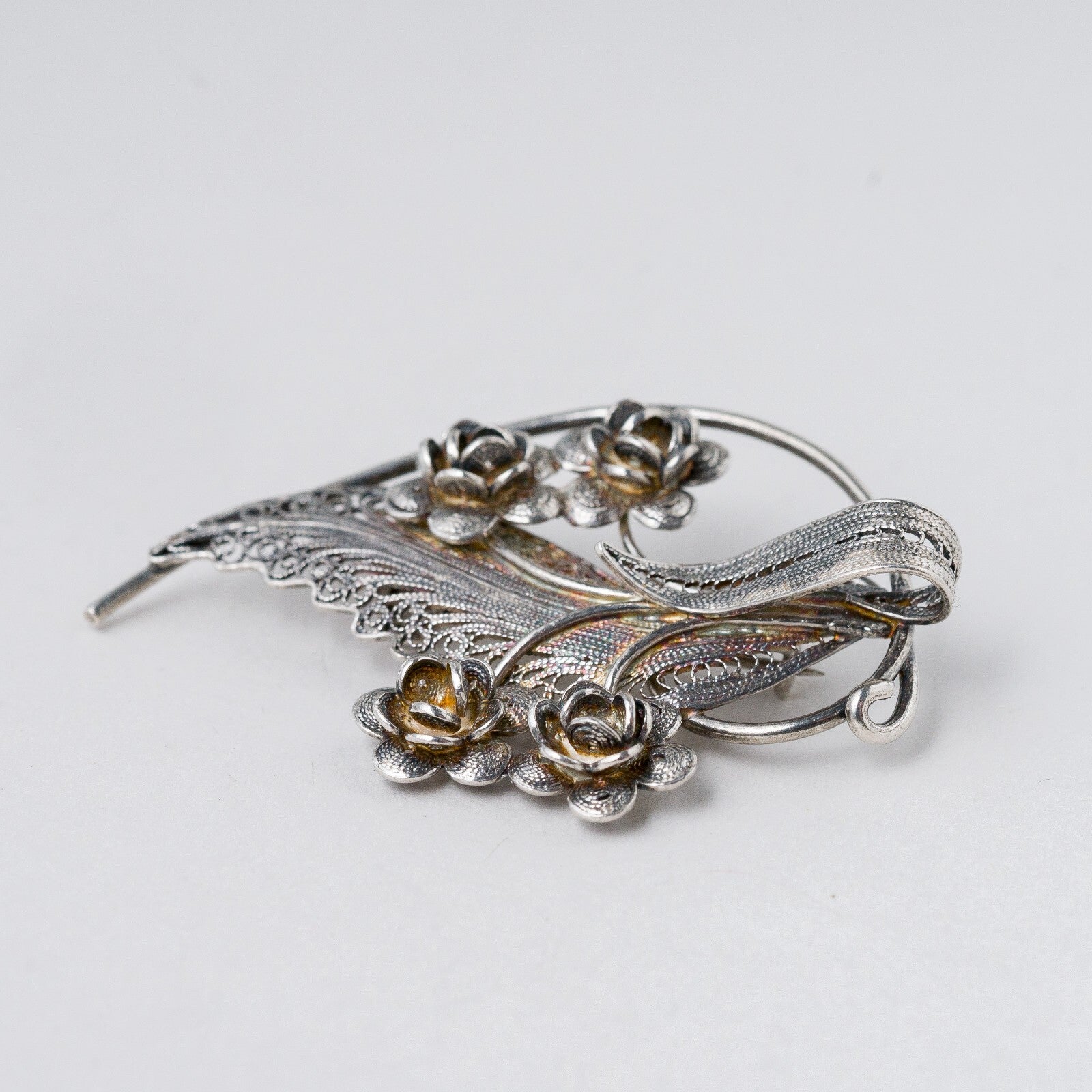 Brosche 925 Silber Filigran 5,3 cm 8,27 g1