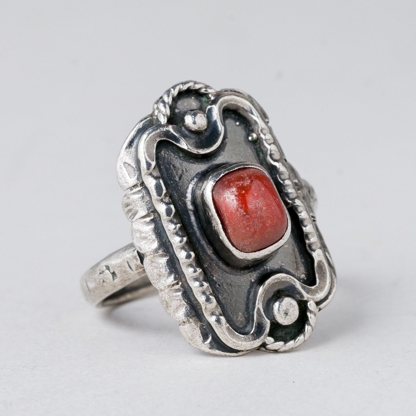 Silber Ring Roter Stein Größe 53 (16,8 mm Ø) 4,98 g1