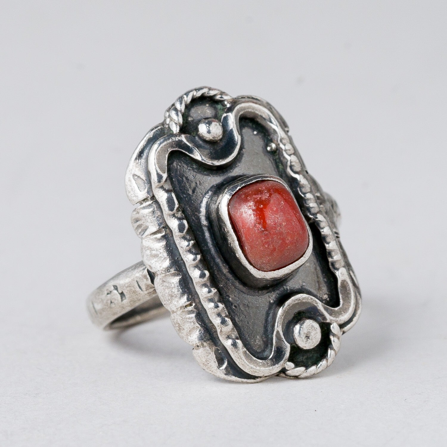 Silber Ring Roter Stein Größe 53 (16,8 mm Ø) 4,98 g1