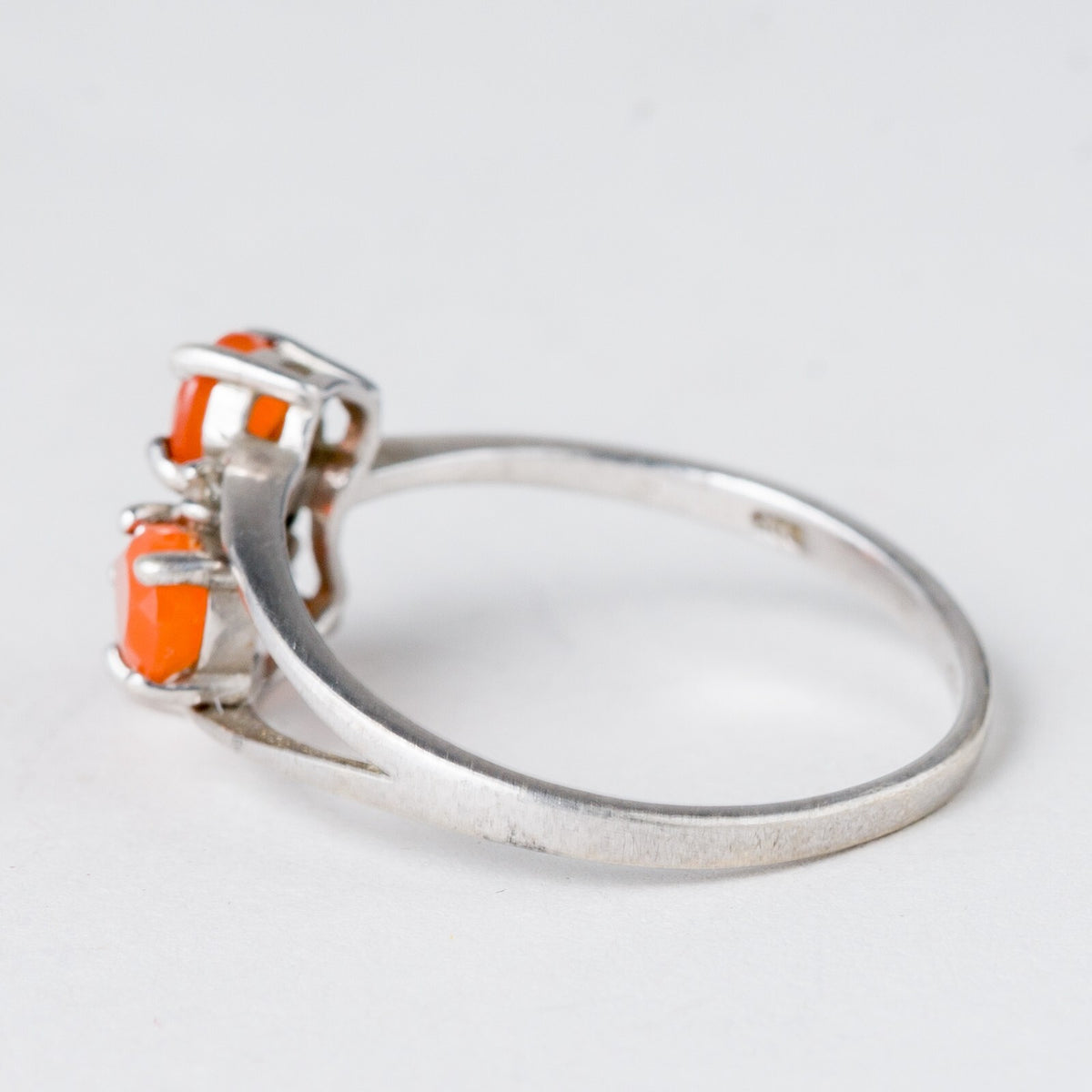 Silber Ring 925 Orange Steine Größe 60 (19,1 mm Ø) 2,1 g4