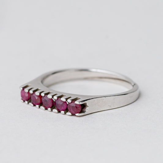 Silber Ring 835 Purpurne Stein Größe flexibel ca. 53 2,45 g0