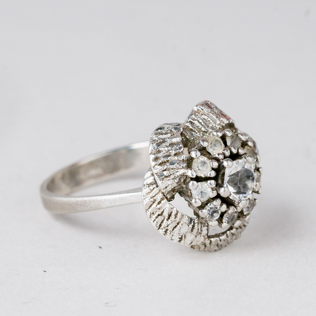 Silber Ring Weißer Stein Größe 57 (18,1 mm Ø) 3,93 g5