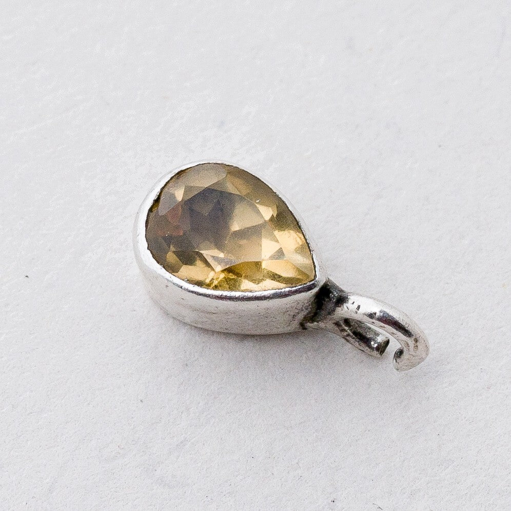 Anhänger Silber Gelber Steine 1,1 cm 0,62 g1