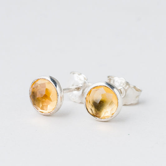 Silber Ohrringe Ohrstecker 925 Gelbe Steine 1,64 g0