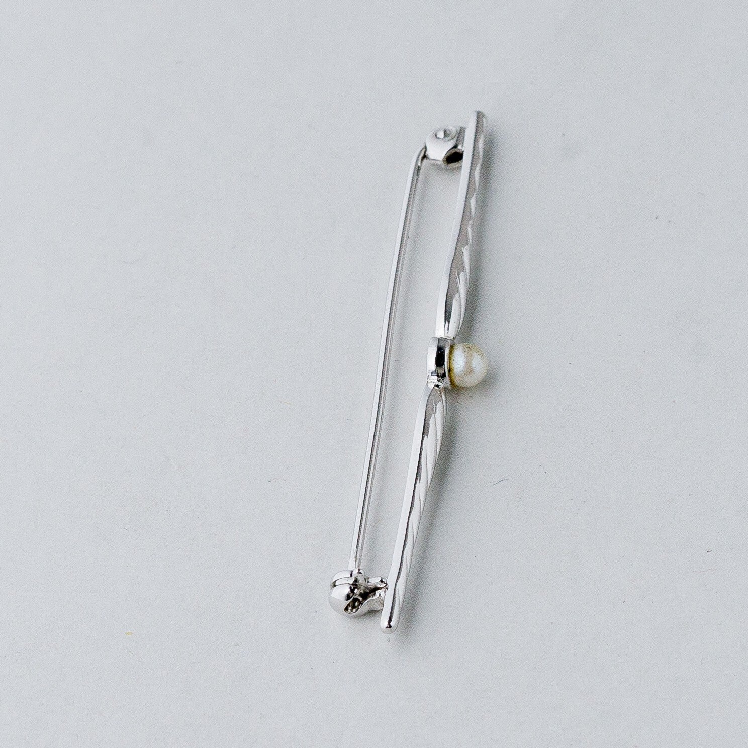 Silber Brosche Spange 835 Perle 2,79 g1