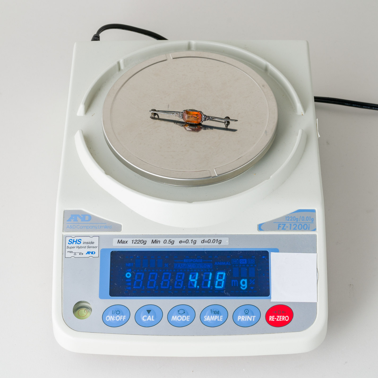 Brosche Silber 4,18 g Bernstein4
