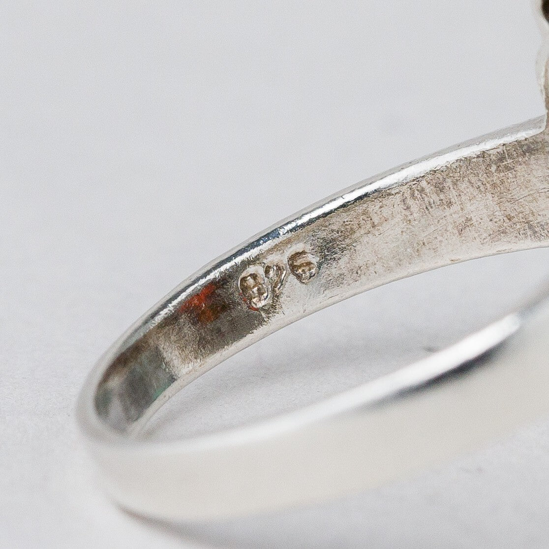 Silber Ring 925 Roter Stein Größe 57 (18,1 mm Ø) 3,99 g6