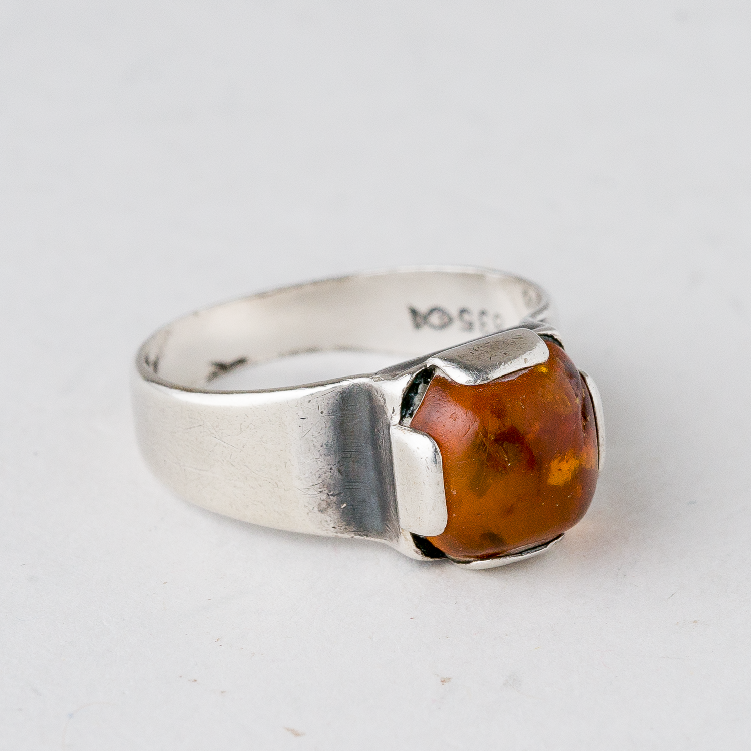 Ring Bernstein 3,34 g 835er Silber Größe 54 (17,2 mm Ø)1