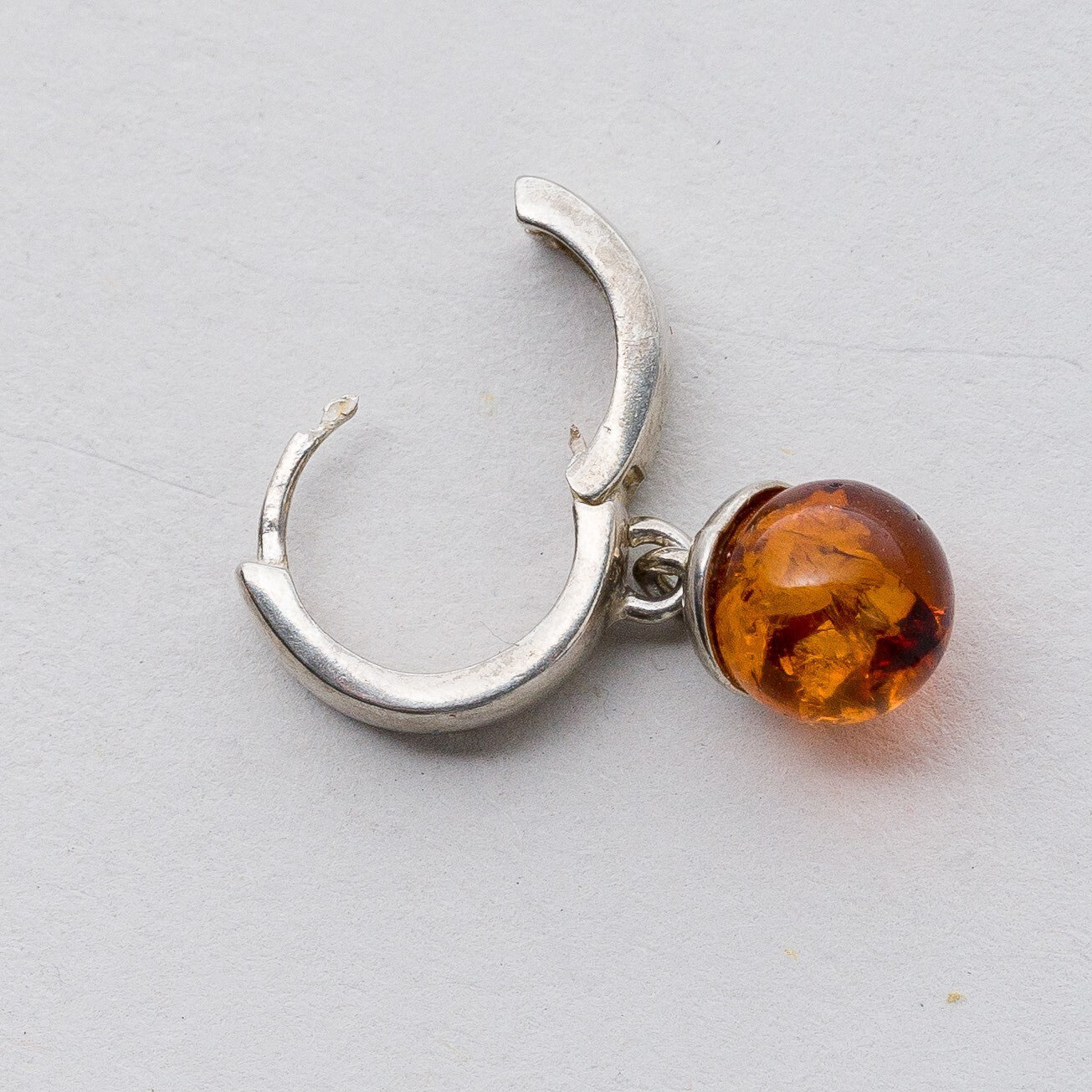 Einzelner Ohrring Hängeohrring Silber Bernstein 1,93 g5