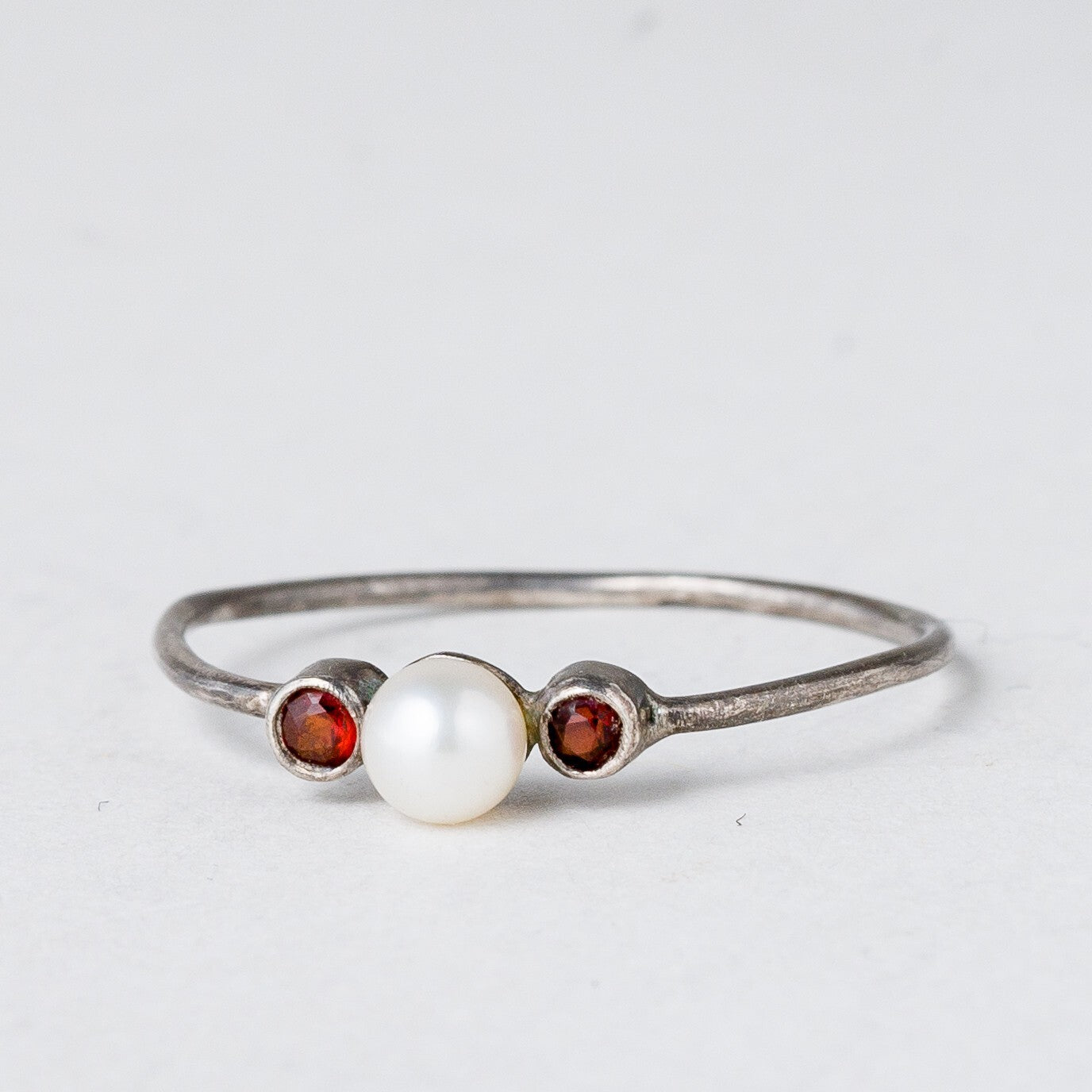 2 x Silber Ring Perle Größe 54 (17,2 mm Ø) 1,14 g1