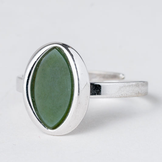 Silber Ring 835 Grüner Stein Größe flexibel ca. 60 3,91 g0