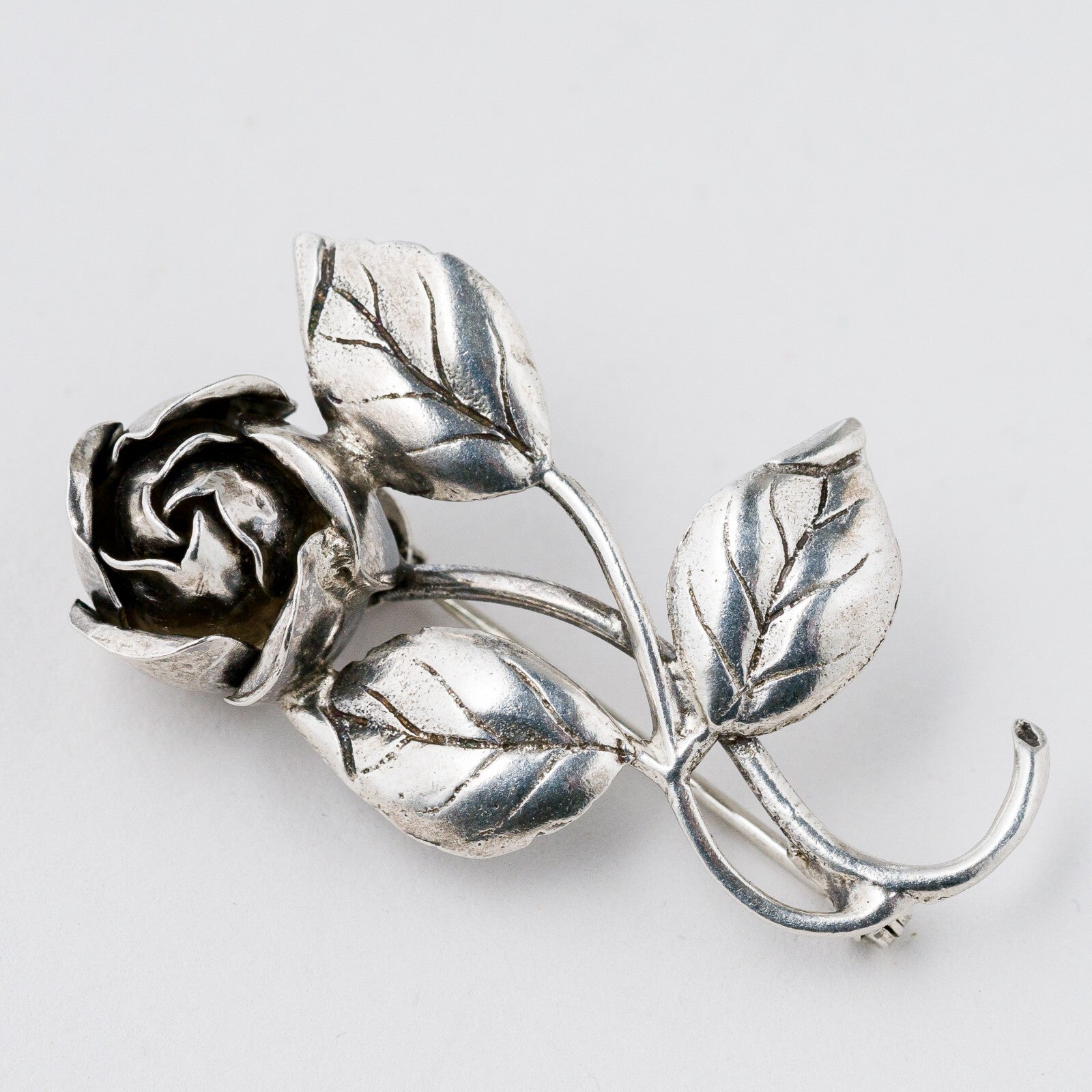 Silber Brosche 835 Rose 7,5 g0