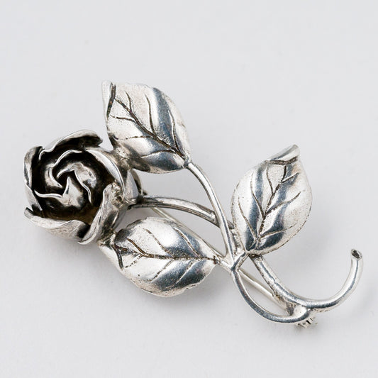 Silber Brosche 835 Rose 7,5 g0