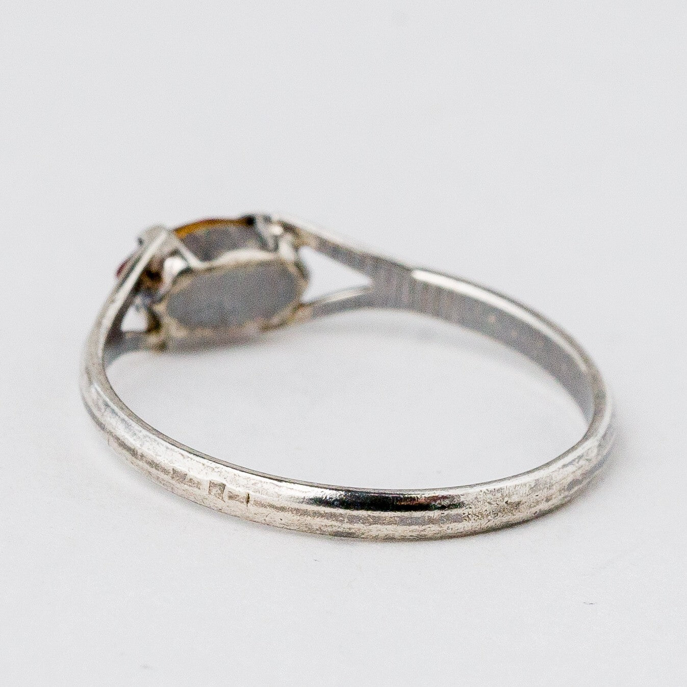 Silber Ring 55 (17,5 mm Ø) 835 Roter Stein 1,06 g3